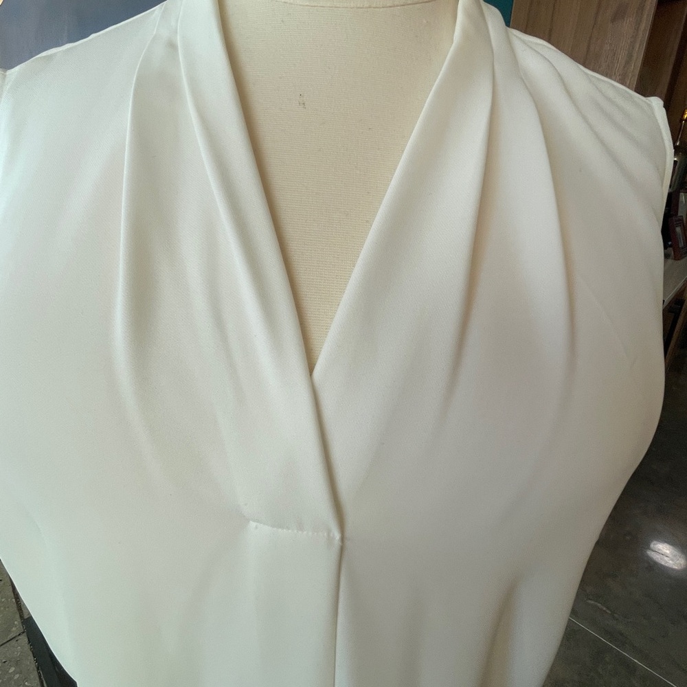 Calvin Klein White Draped Top